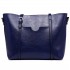 E6709 - Miss Lulu Trendy Womens Tote Bags Wax Leather - Navy